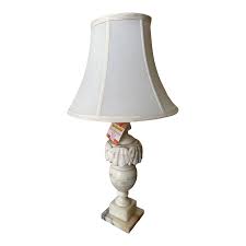 1930s Alabaster Roman Floral Motif Table Lamp | Chairish
