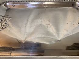 Nice Quality Heavy Beaded Edge Tray Handmade Aluminum 19” with Handles | eBay UK