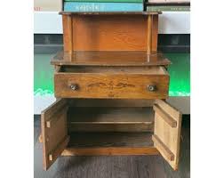 Antique Wooden Doll Kitchen Hoosier Grocery Wood Furniture ...