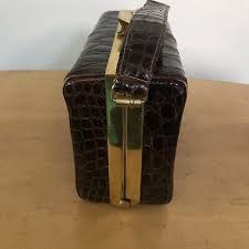 VINTAGE 40s 50s PURSE Top Handle BAG by Miller Penn Bown Alligator Box | eBay Australia