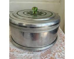 Vintage 1950s Mirro Spun Aluminum Cake Carrier Uranium Glass Knob - Etsy