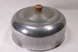 Vintage Steel Cake Cover Dome Cake Lid with wood knob - Art ...