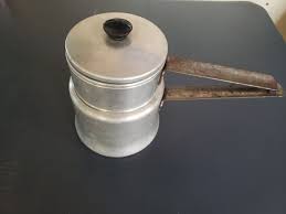 Vintage Double Boiler Pot with Lid THE POPULAR ALUMINUM Made in USA | eBay