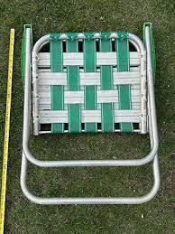 Vintage Aluminum Folding Webbed Lawn Patio Chair Green ...