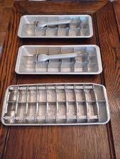 Vintage Kitchen Aluminum Metal Ice Cube Trays Set of 2 - 18 Cube with handle for sale online | eBay