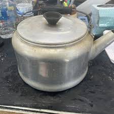 Vintage Gentury Aluminum ware large tea pot 9”x9” P-006 | eBay