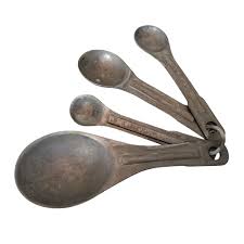 Vtg 40's Galvanized Aluminum Measuring Spoons Set of 4 on ...
