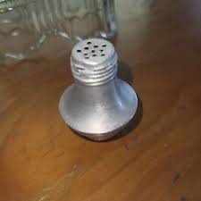 Vintage Glass Salt & Pepper Stand with Metal Shakers | eBay