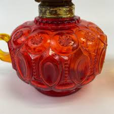 Sold at Auction: Amberina "Moon and Star" Finger Lamp ...