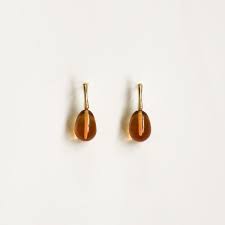 Damier Drop Earrings - Amber