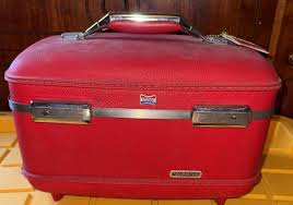 Vintage American Tourister "Tiara" Red Makeup Luggage Cosmetic Case | eBay