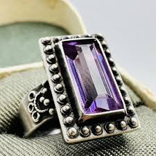 Vintage Gem Ring Silver 875 Soviet 1960s Women Jewelry ussr Size 9 | eBay