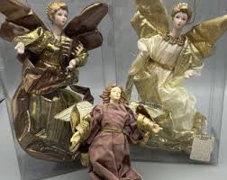 Vtg James A Cole Set 3 Christmas Angel Ornaments Victorian 8" 4.5" Vinyl Cloth - Etsy