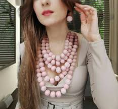 Handmade Felted Ball Necklace and Earrings Set ...