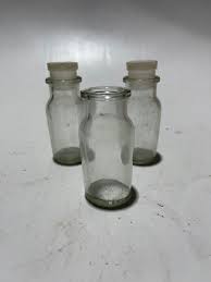 3) Vintage Clear Glass Bottle Phial Vial Made In Taiwan 3 1 ...