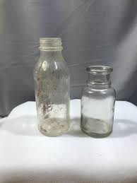 Antique Clear Glass Bottle Set: Stopper & Screw Top - Etsy