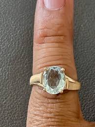 10KT Yellow Gold 2.50CT Aquamarine Ring. Size 6.75(S268) | eBay