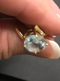 VINTAGE 14K YELLOW GOLD BLUE TOPAZ RING