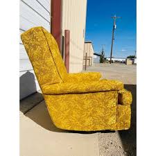 Vintage 1970s Mid Century Modern Gold Swivel Accent Chair ...