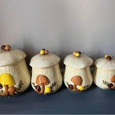 Vintage Arnels Mushroom Canister Set - Etsy