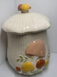 Large Vintage Mushroom cookie canister jar Unique Lidded Decor Ceramic | eBay