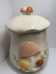 Large Vintage Mushroom cookie canister jar Unique Lidded Decor Ceramic | eBay Australia