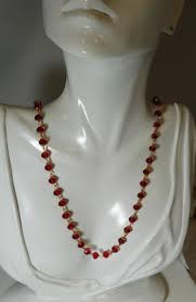 Vintage Ruby Red Faceted Crystal Glass 26" Wired Gold ...
