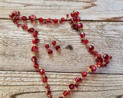 Vintage Beaded Statement Necklace & Earring Set - Etsy