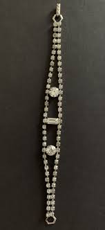Vintage Art Deco Clear Rhinestone Bracelet Hook Clasp 7.5 ...
