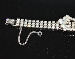 Vintage Art Deco Style Rhodium Silver Tone Clear CZ ...