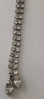 Vintage Simple Clear Rhinestone Necklace 10" Well Made ...