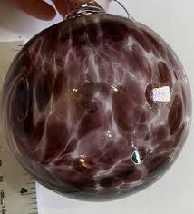 Hand Blown Glass Ball Christmas Ornament Purple Variegated Witch Ball | eBay
