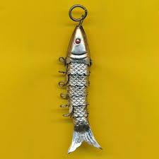 Vintage Charm Pendant Sterling Silver Articuled Fish With ...