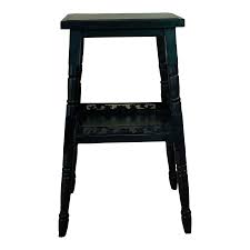 Disstressed Black Square End Table | Chairish