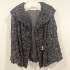 Vintage Woman's Medium - Curly Black Persian Lamb Coat ...