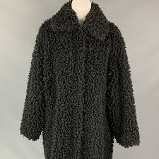 STAND STUDIO Size XL Black Textured Faux Fur Coat – Sui ...