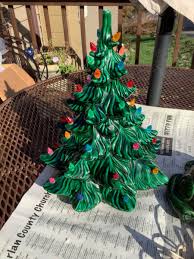 Vintage Ceramic Lighted Christmas Tree w/Base | eBay