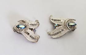 Vintage Filigree Clip on Earrings: Aurora Borealis ...