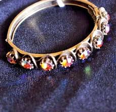 Vintage Florenza Hinged Cuff Bracelet Multi-Faceted Citrine ...