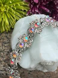 Vintage Signed Coro Pink Aurora Borealis AB Rhinestone ...