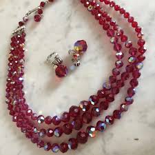 Laguna B | Jewelry | Vintage Signed Laguna Crystal Demi Necklace Ears | Poshmark