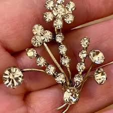 Vintage AZUB Austria Rhinestone Brooch - Etsy