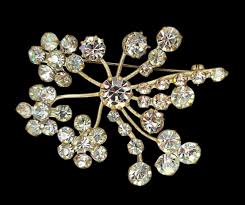 Vintage Rhinestone Flower Brooch Pin Mid-Century Spray Starburst Scatter Austria | eBay