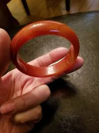 LOVELY GENUINE REDDISH ORANGE JADE BANGLE 6-6.5 Inch | eBay