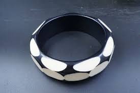 Vintage Black & White Lucite Bangle Bracelet... | eBay