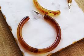 Large Hoops in Classic Tortoise- Tortoise Lucite Hoop ...