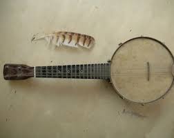 Ukulele Banjo Signed 1800s 1900s JRS Co | Rustic Industrial Country Farmhouse Cabin Decor | Musician Gift Rare Autographed Antique Dealer - Etsy