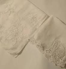 Lot of 2 Vintage 1950s Handkerchiefs White Embroidered ...