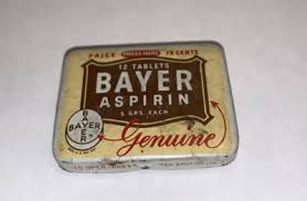 Vintage Genuine Bayer Aspirin Tin 12 Tablets 15 Cents | eBay