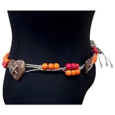 Similar Items to Vintage fringe macrame belt, rope belt with ...